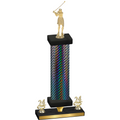 Premium Single Black Carbon Fiber Year Golf Trophy