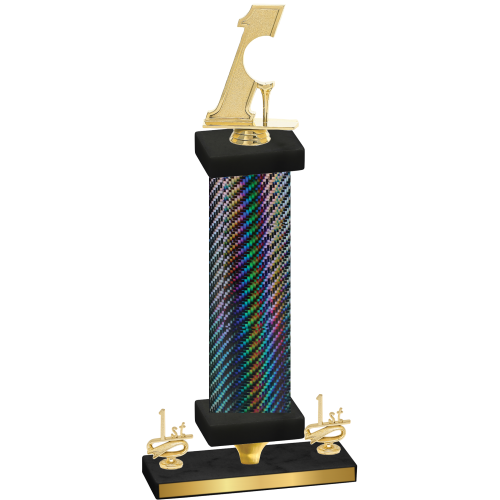 Premium Single Black Carbon Fiber First Place Golf Trophy
