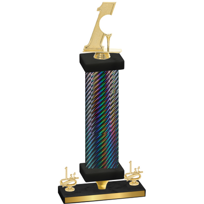 Premium Single Black Carbon Fiber First Place Golf Trophy