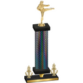 Premium Single Black Carbon Fiber Victory Karate Trophy