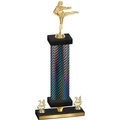 Premium Single Black Carbon Fiber Year Karate Trophy