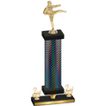 Premium Single Black Carbon Fiber Second Place Karate Trophy
