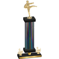 Premium Single Black Carbon Fiber Third Place Karate Trophy