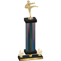 Premium Single Black Carbon Fiber Fourth Place Karate Trophy