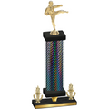Premium Single Black Carbon Fiber Victory Karate Trophy