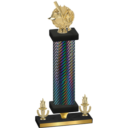 Premium Single Black Carbon Fiber Victory Baseball Trophy