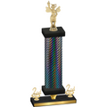 Premium Single Black Carbon Fiber Second Place Academics Trophy