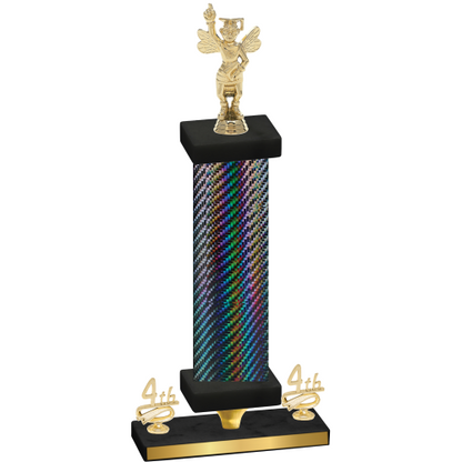 Premium Single Black Carbon Fiber Fourth Place Academics Trophy
