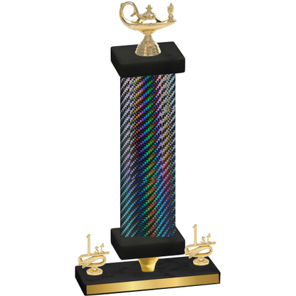 Premium Single Black Carbon Fiber First Place Academics Trophy