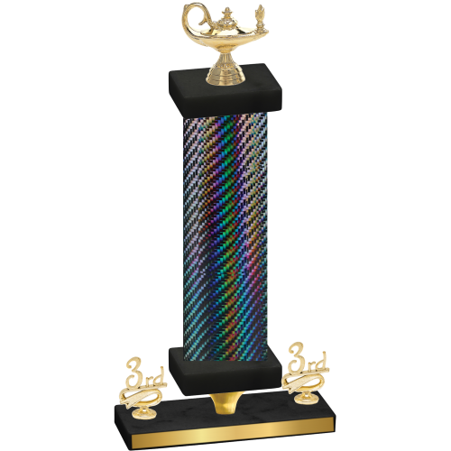 Premium Single Black Carbon Fiber Third Place Academics Trophy