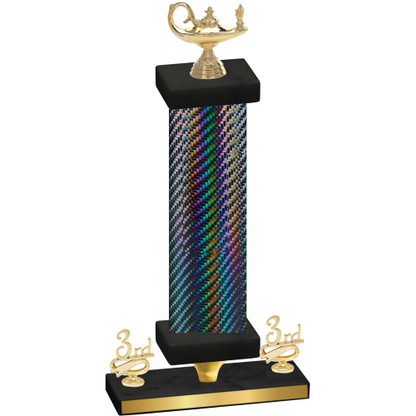 Premium Single Black Carbon Fiber Third Place Academics Trophy