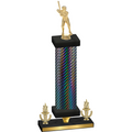 Premium Single Black Carbon Fiber Victory Baseball Trophy