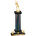 Premium Single Black Carbon Fiber First Place Softball Trophy
