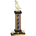 Premium Single Flag USA First Place Football Trophy