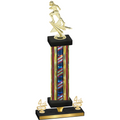 Premium Single Flag USA Fourth Place Football Trophy