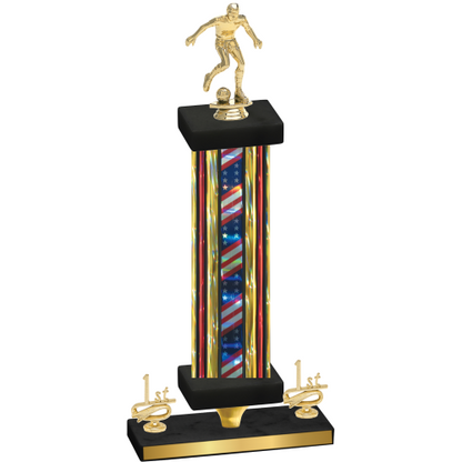 Premium Single Flag USA First Place Soccer Trophy