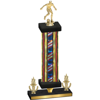 Premium Single Flag USA Victory Soccer Trophy