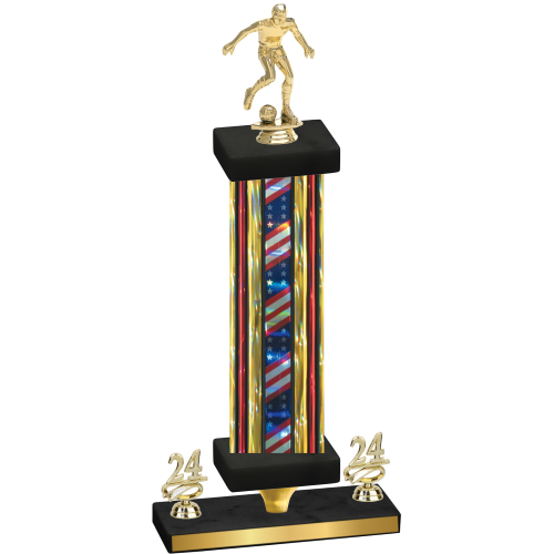 Premium Single Flag USA Year Soccer Trophy