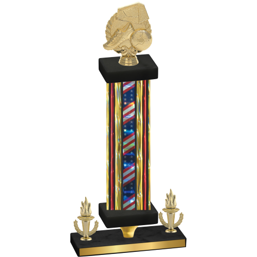 Premium Single Flag USA Victory Soccer Trophy