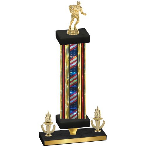 Premium Single Flag USA Victory Rugby Trophy