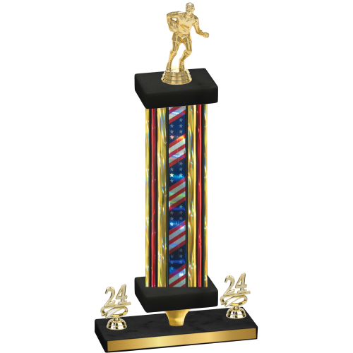 Premium Single Flag USA Year Rugby Trophy