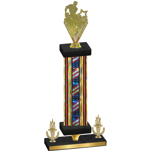 Premium Single Flag USA Victory Rugby Trophy