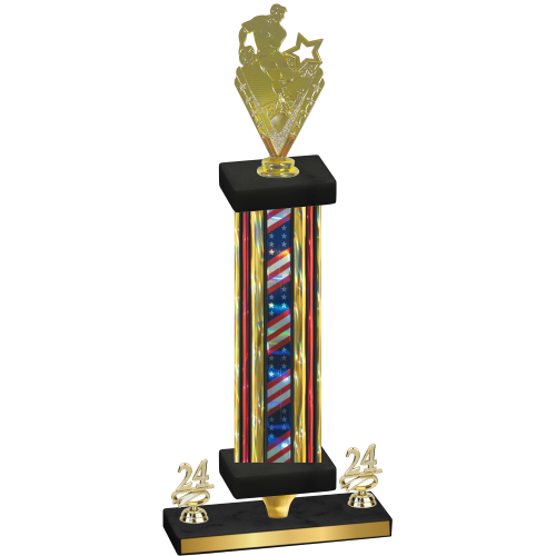 Premium Single Flag USA Year Rugby Trophy