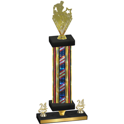 Premium Single Flag USA Year Rugby Trophy