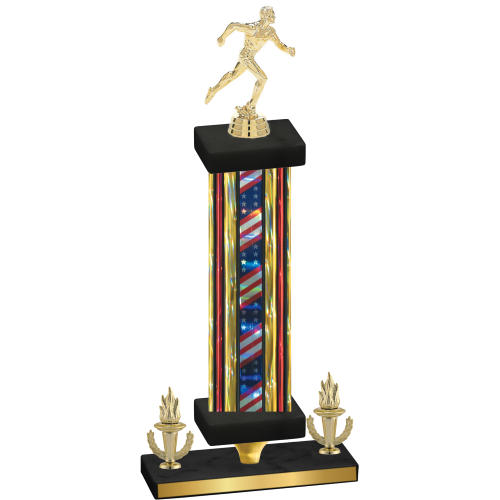 Premium Single Flag USA Victory Running Trophy