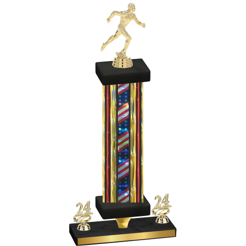 Premium Single Flag USA Year Running Trophy