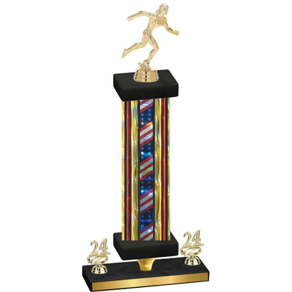 Premium Single Flag USA Year Running Trophy