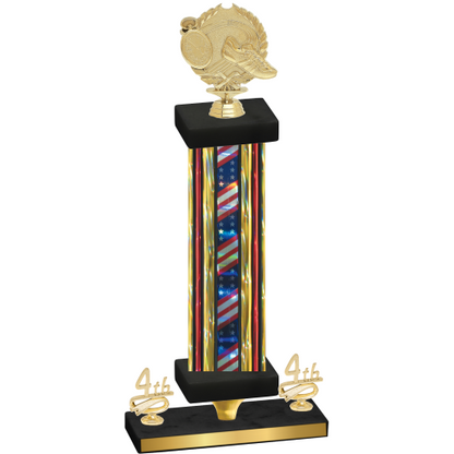 Premium Single Flag USA Fourth Place Running Trophy