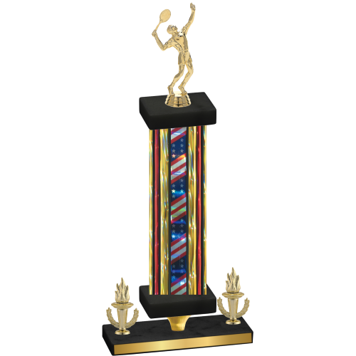 Premium Single Flag USA Victory Tennis Trophy