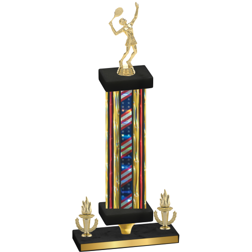 Premium Single Flag USA Victory Tennis Trophy