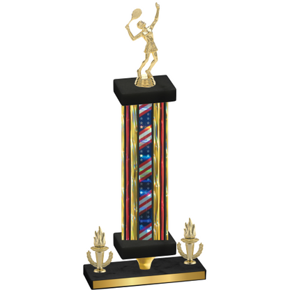 Premium Single Flag USA Victory Tennis Trophy