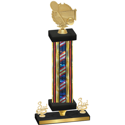 Premium Single Flag USA Third Place Tennis Trophy