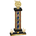 Premium Single Flag USA Third Place Bowling Trophy