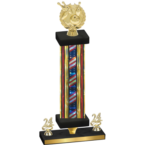 Premium Single Flag USA Year Bowling Trophy