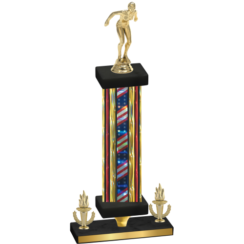 Premium Single Flag USA Victory Tennis Trophy