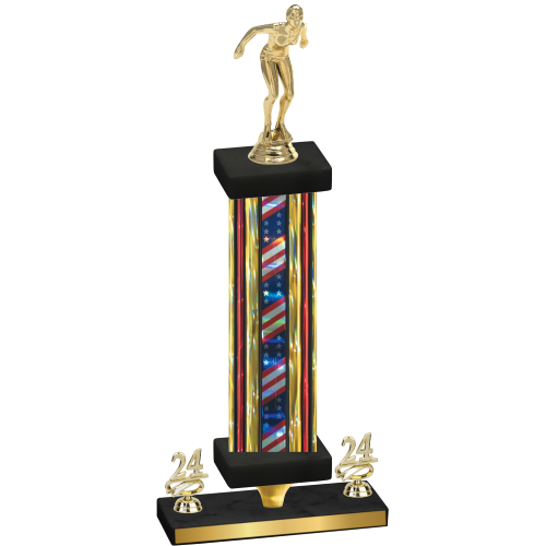 Premium Single Flag USA Year Tennis Trophy