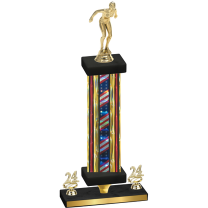 Premium Single Flag USA Year Tennis Trophy