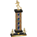 Premium Single Flag USA Victory Football Trophy
