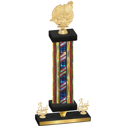 Premium Single Flag USA Third Place Swimming Trophy