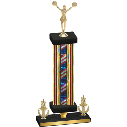 Premium Single Flag USA Victory Cheerleading Trophy