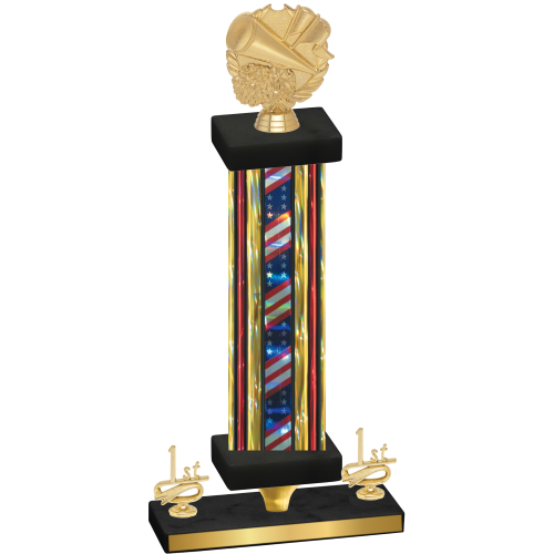 Premium Single Flag USA First Place Cheerleading Trophy