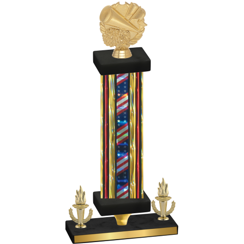 Premium Single Flag USA Victory Cheerleading Trophy