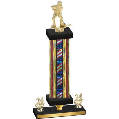Premium Single Flag USA Year Hockey Trophy
