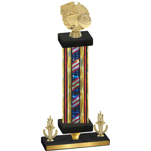 Premium Single Flag USA Victory Basketball Trophy