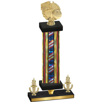 Premium Single Flag USA Victory Basketball Trophy