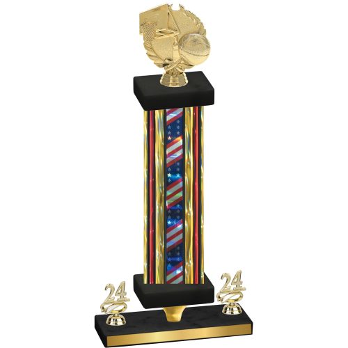 Premium Single Flag USA Year Basketball Trophy